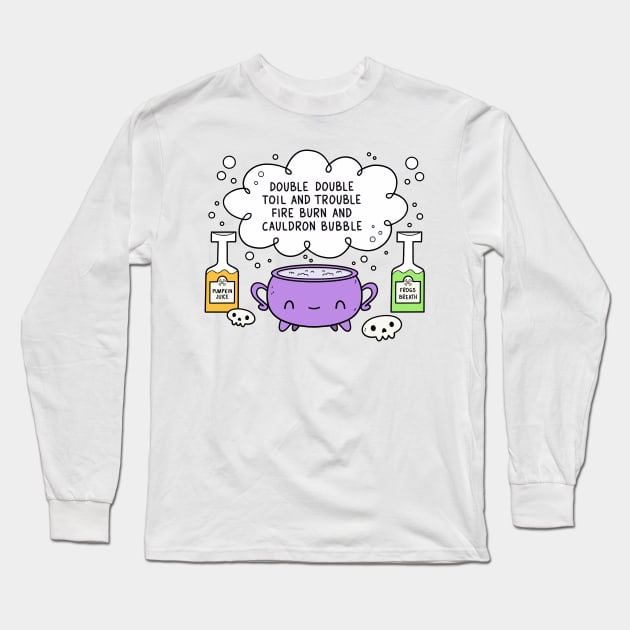 Spooky Cute Witches Cauldron Long Sleeve T-Shirt by Andy McNally